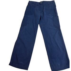 Carhartt Navy Blue Force Relaxed Fit Ripstop Cargo Work Utility Pants Wideleg